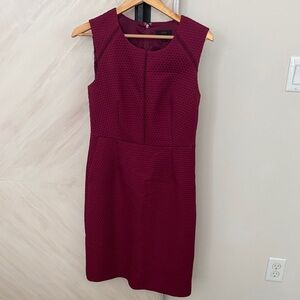 J. Crew Burgundy Sleeveless Midi Dress